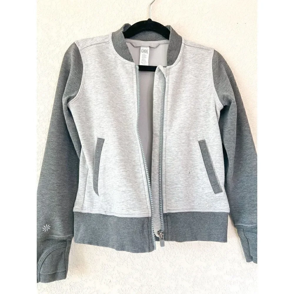 Athleta Girl Track Star Gray Zipper Jacket Size 6